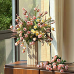 French Romantic Rose Artificial Flower Arrangement realistic artificial flower arrangement – product view 3