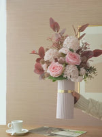 Blush Romance Luxe Pink Artificial Flower Arrangement realistic artificial flower arrangement – product view 3