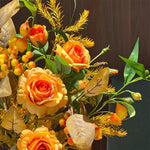 Ethereal Harvest Rose Ensemble Artificial Flower Arrangement realistic artificial flower arrangement – product view 5