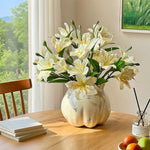 Luxe White Lily of the Incas Ensemble Artificial Flower Arrangement realistic artificial flower arrangement