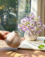 Soft Lavender Oxalis Artificial Flower Arrangement with Vase realistic artificial flower arrangement – product view 5