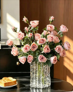 Dusk Blush Rose Artificial Flower Arrangement realistic artificial flower arrangement