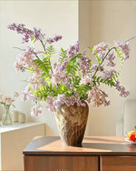 Dusty Lavender Lilac & Fern Artificial Flower Arrangement realistic artificial flower arrangement – product view 6