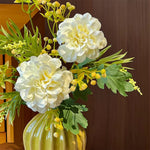 Luxe Cream Peony & Wattle Ensemble Artificial Flower Arrangement realistic artificial flower arrangement – product view 4