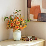 Ethereal Harvest Rose Ensemble Artificial Flower Arrangement realistic artificial flower arrangement – product view 4