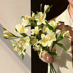 Luxe White Lily of the Incas Ensemble Artificial Flower Arrangement realistic artificial flower arrangement – product view 2