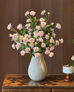 Blush Bubble Rose Artificial Flower Arrangement realistic artificial flower arrangement – product view 6