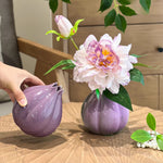 Ethereal Lavender Peony Onion Vase Artificial Flower Arrangement realistic artificial flower arrangement – product view 2