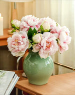 Blush Peony Bloom Artificial Flower Arrangement realistic artificial flower arrangement – product view 8