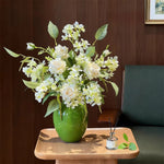 Nordic White Rose & Blossom Breeze Artificial Flower Arrangement realistic artificial flower arrangement