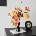 Luxe Terracotta Orchid & Dahlia Ensemble Artificial Flower Arrangement realistic artificial flower arrangement – product view