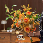 Ethereal Harvest Rose Ensemble Artificial Flower Arrangement realistic artificial flower arrangement – product view 2