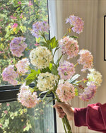 Pastel Whisper Hydrangea Faux Floral Bouquet realistic artificial flower arrangement – product view 7