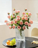 Dusk Blush Rose Artificial Flower Arrangement realistic artificial flower arrangement – product view 4