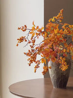 Warm Terracotta Fortune Cluster Artificial Flower Arrangement realistic artificial flower arrangement – product view 3