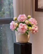 Blush Peony Bloom Artificial Flower Arrangement realistic artificial flower arrangement – product view 3