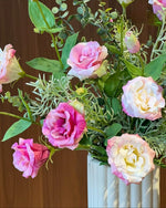 Soft Pink Lisianthus Artificial Flower Arrangement realistic artificial flower arrangement – product view 5