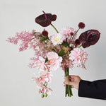 Misty Blush Wabi-Sabi Vase Artificial Flower Arrangement realistic artificial flower arrangement – product view 5