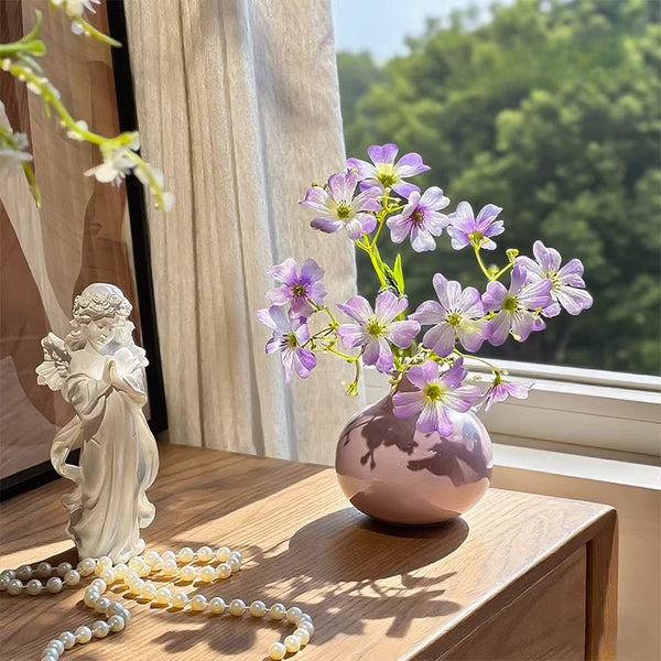 Lavender Clematis Whisper Artificial Flower Arrangement realistic artificial flower arrangement
