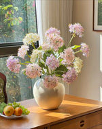 Pastel Whisper Hydrangea Faux Floral Bouquet realistic artificial flower arrangement – product view 3