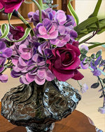 Moody Purple Hydrangea & Rose Artificial Flower Arrangement realistic artificial flower arrangement – product view 5