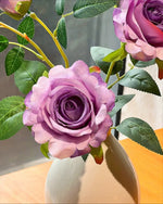 Dusty Lavender Rose Artificial Flower Arrangement with Vase realistic artificial flower arrangement – product view 5