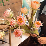 Apricot Protea Crown Artificial Flower Arrangement realistic artificial flower arrangement – product view 2