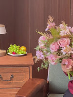 Romantic Rosette Cluster Artificial Flower Arrangement realistic artificial flower arrangement – product view 3