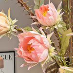 Apricot Protea Crown Artificial Flower Arrangement realistic artificial flower arrangement – product view 4