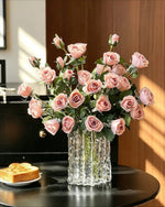 Dusk Blush Rose Artificial Flower Arrangement realistic artificial flower arrangement – product view 7