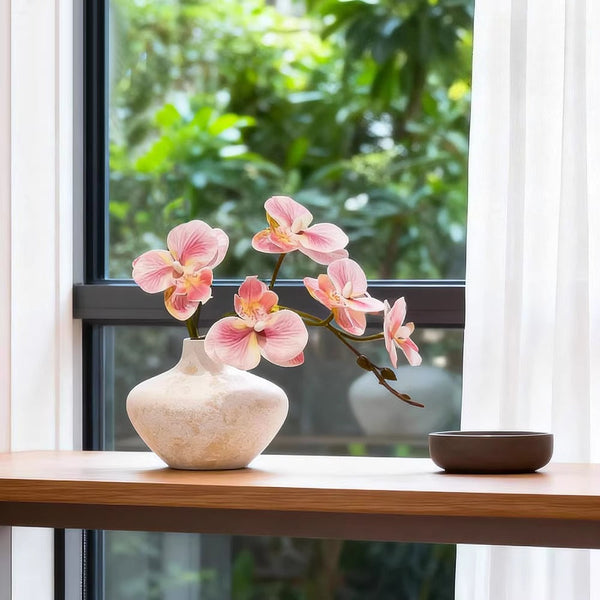 Soft Blush Phalaenopsis Artificial Flower Arrangement realistic artificial flower arrangement