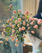 Blush Bubble Rose Artificial Flower Arrangement realistic artificial flower arrangement – product view 2