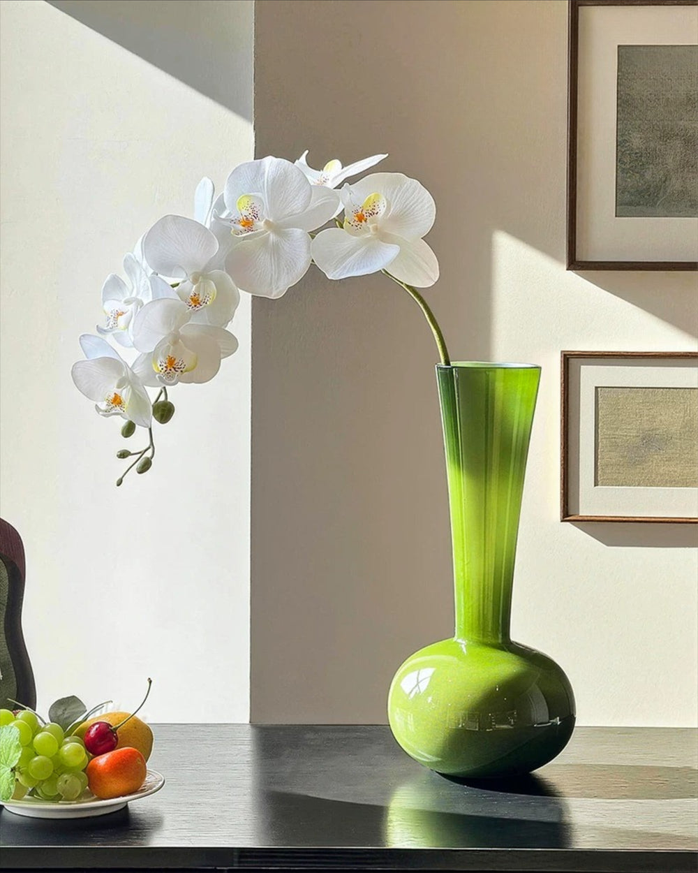 Elegant White Phalaenopsis Faux Orchid Stem realistic artificial flower arrangement
