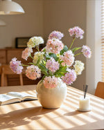 Pastel Whisper Hydrangea Faux Floral Bouquet realistic artificial flower arrangement – product view 5