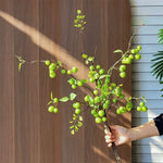 Luxury Oriental Zen Green Berry Artificial Flower Arrangement realistic artificial flower arrangement – product view 5