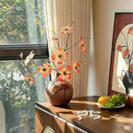 Elegant Coral Dogwood Blossom Artificial Flower Arrangement realistic artificial flower arrangement – product view 6