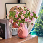 Blush Bubble Rose Cluster Artificial Flower Arrangement realistic artificial flower arrangement – product view 6